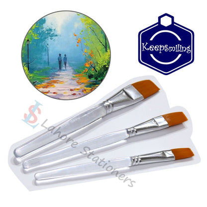 Keep Smiling High Quality Paint Brushes 3 Pcs Set Transparent Handle