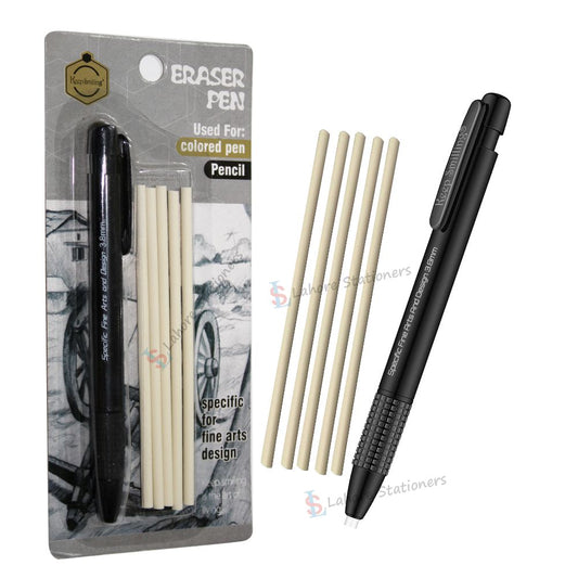 Keep Smiling Eraser Pen with 5 Refills Fine Art Design Macaron Clutch Eraser 3.8mm
