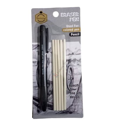 Keep Smiling Eraser Pen with 5 Refills Fine Art Design Macaron Clutch Eraser 3.8mm