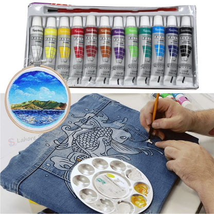 Keep Smiling Fabric Paints 12 Colour Set