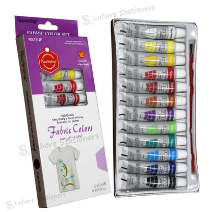 Keep Smiling Fabric Paints 12 Colour Set