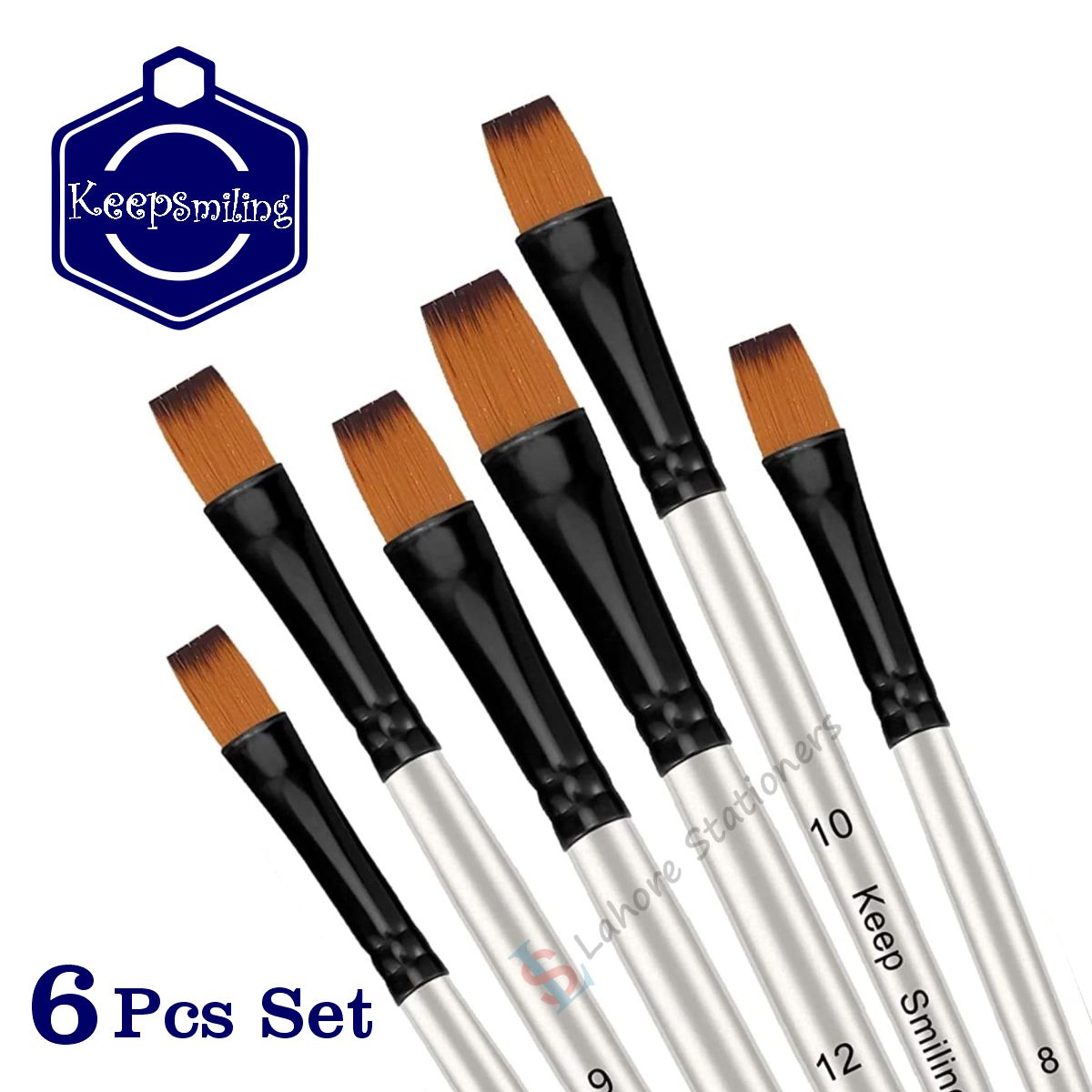 Keep Smiling Flat Brush Set 6 Pcs