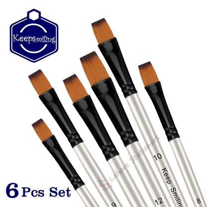 Keep Smiling Flat Brush Set 6 Pcs