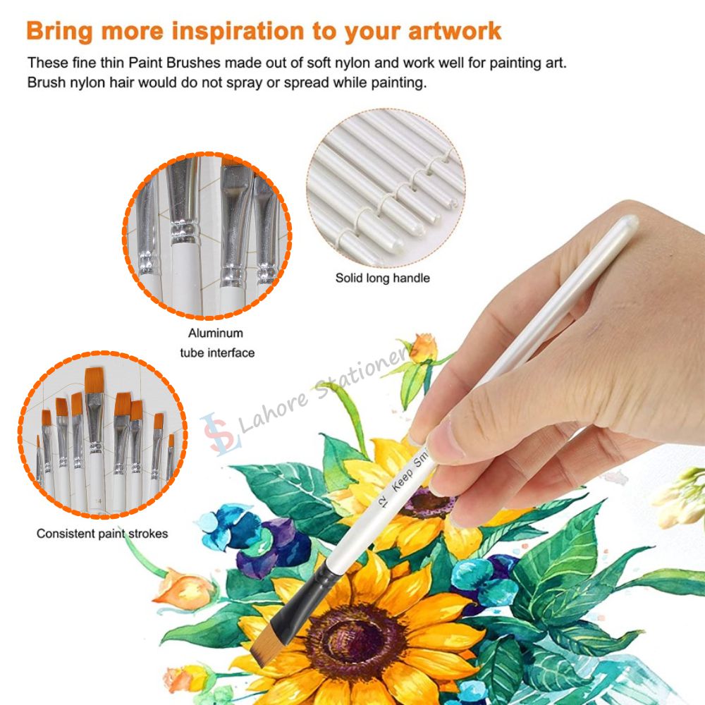 Keep Smiling High Quality Flat Brush Set 9 Pcs