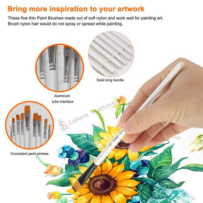 Keep Smiling High Quality Flat Brush Set 9 Pcs