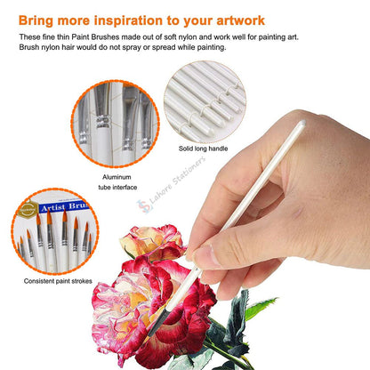 Keep Smiling Round Brush 9 Pcs Drawing Artist Paint Brushes Set