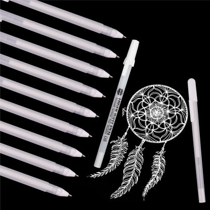 Keep Smiling White Highlight Gel Pen for Hand Painted Design/Highlight 0.8 mm Pack of 3 Pen