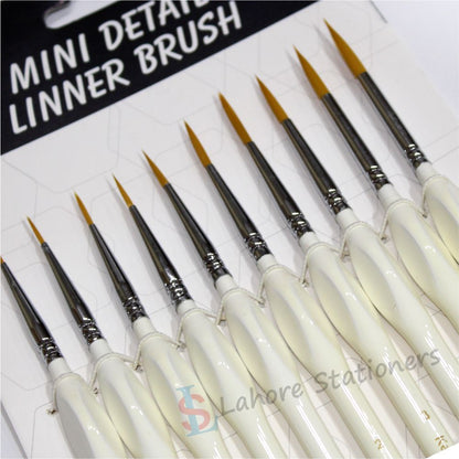 Keep Smiling Mini Detail Linner Paint Brush Set In Pack 10 Pcs