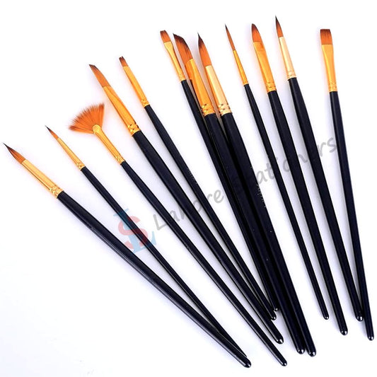 Keep Smiling 12 Pcs Paint Brush Set for Watercolor, Oil & Acrylic