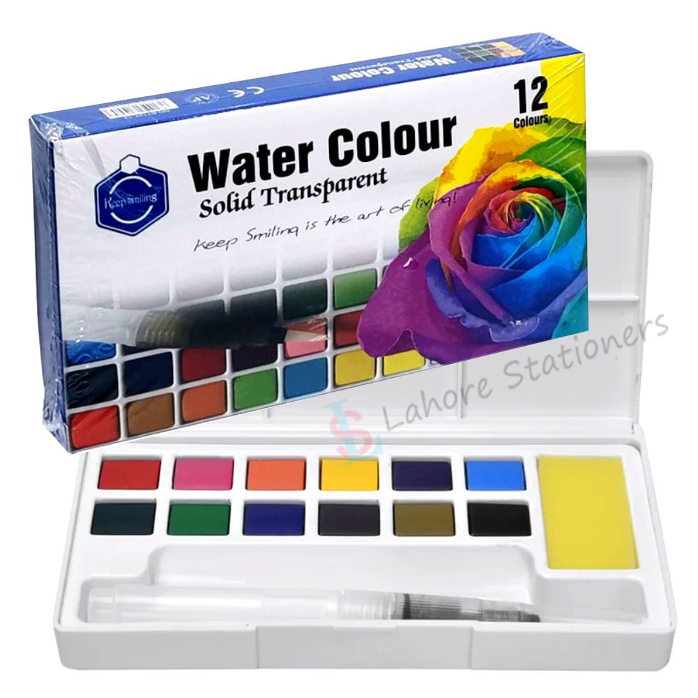 Keep Smiling Solid Transparent Watercolor Paints with Water Brush