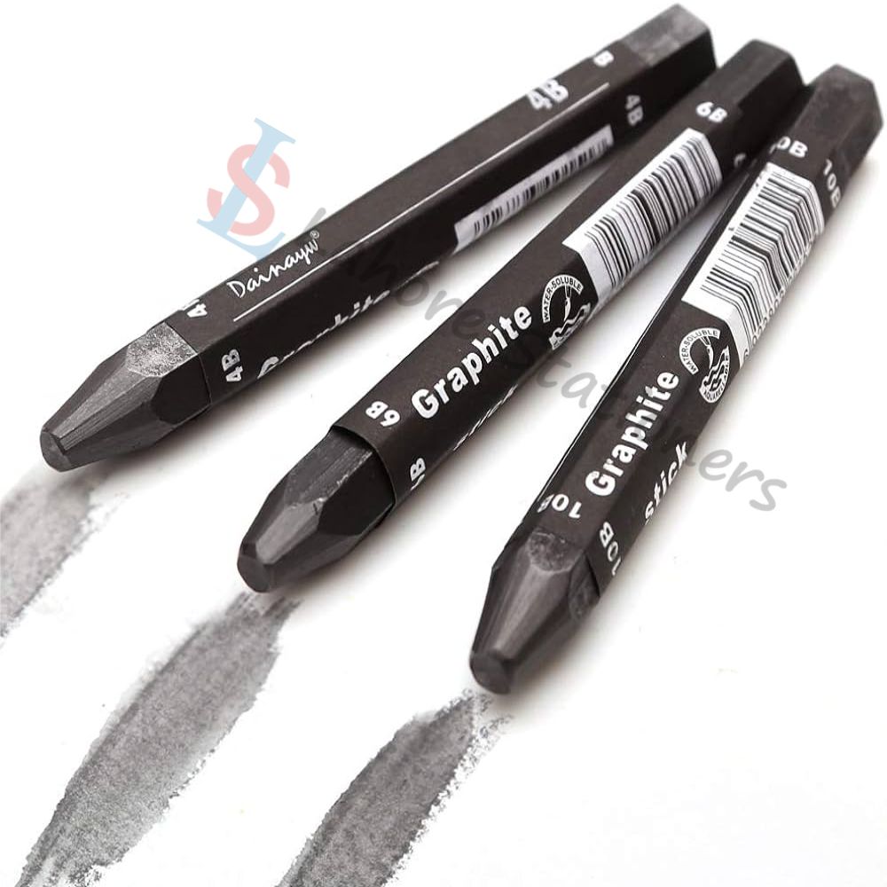 Keep Smilling Water Soluble Graphite Stick Set Art Drawing for Sketch & Shading Sticks Set 3 Pcs