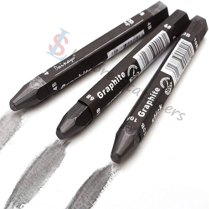 Keep Smilling Water Soluble Graphite Stick Set Art Drawing for Sketch & Shading Sticks Set 3 Pcs