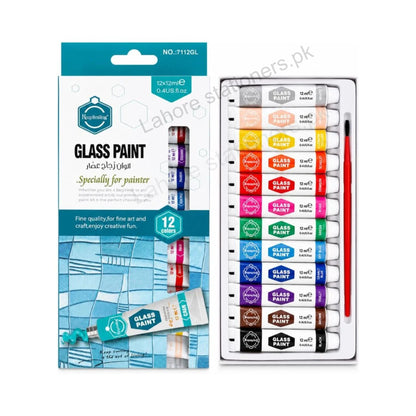 Keep Smiling Glass Paints Pack of 12 Assorted Colors