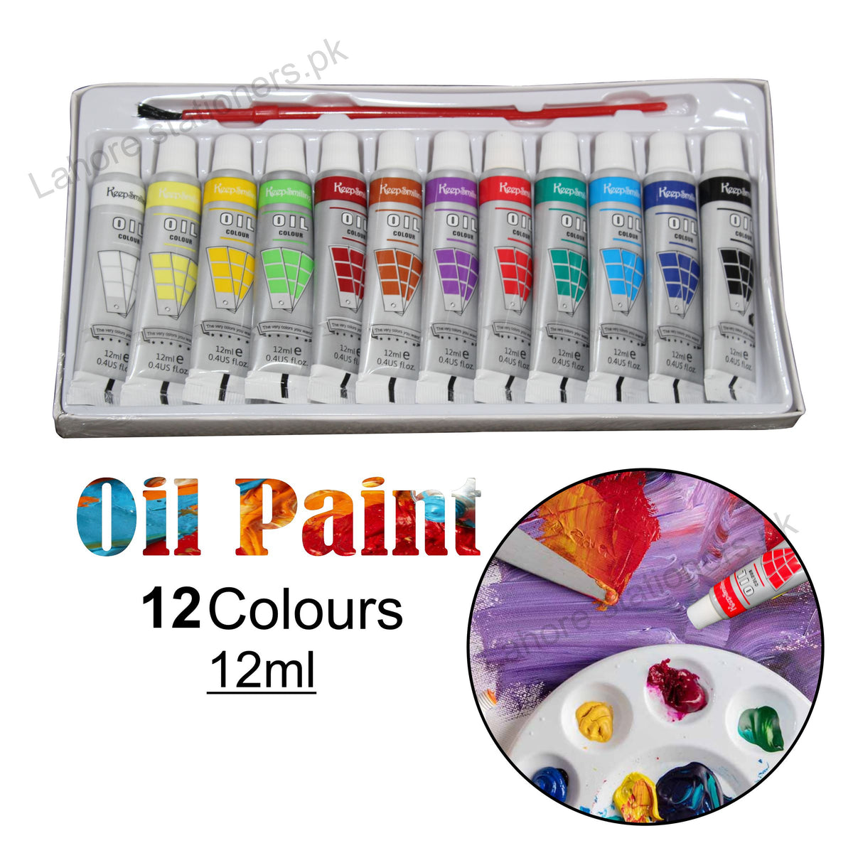 Keep Smiling Oil Paint 12 Shades,12ml Tubes