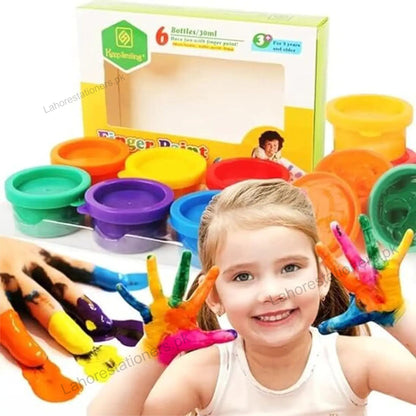 Keep Smiling Washable Finger Paint for Kids 6 Colors Set