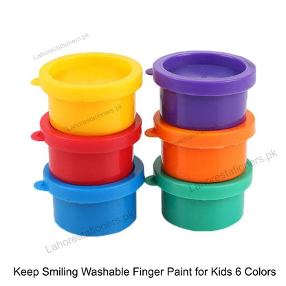 Keep Smiling Washable Finger Paint for Kids 6 Colors Set