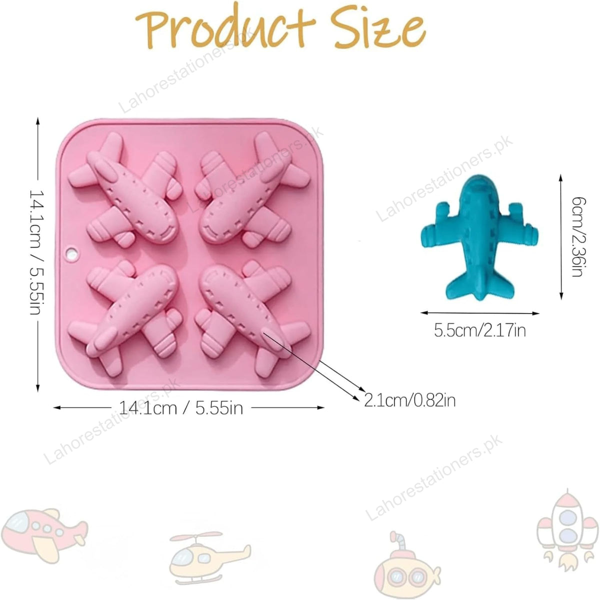 Kiddo Art Airplane Silicone Mold for Chocolate, Candy, Ice Cubes, Cake, Wax & Crafts