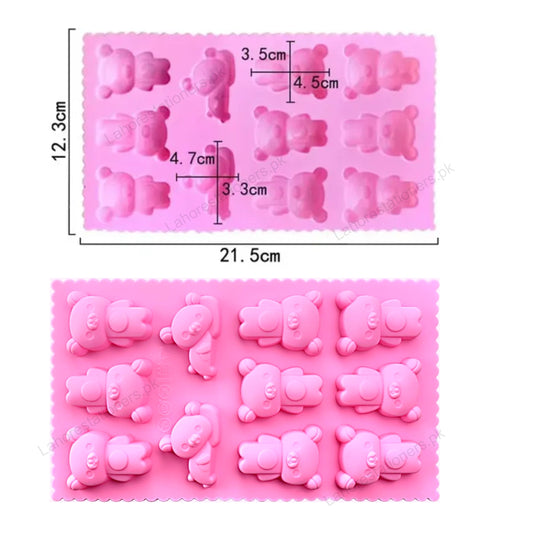 Kiddo Art Bear Shape Silicone Mold for Chocolate, Candy & Crafts