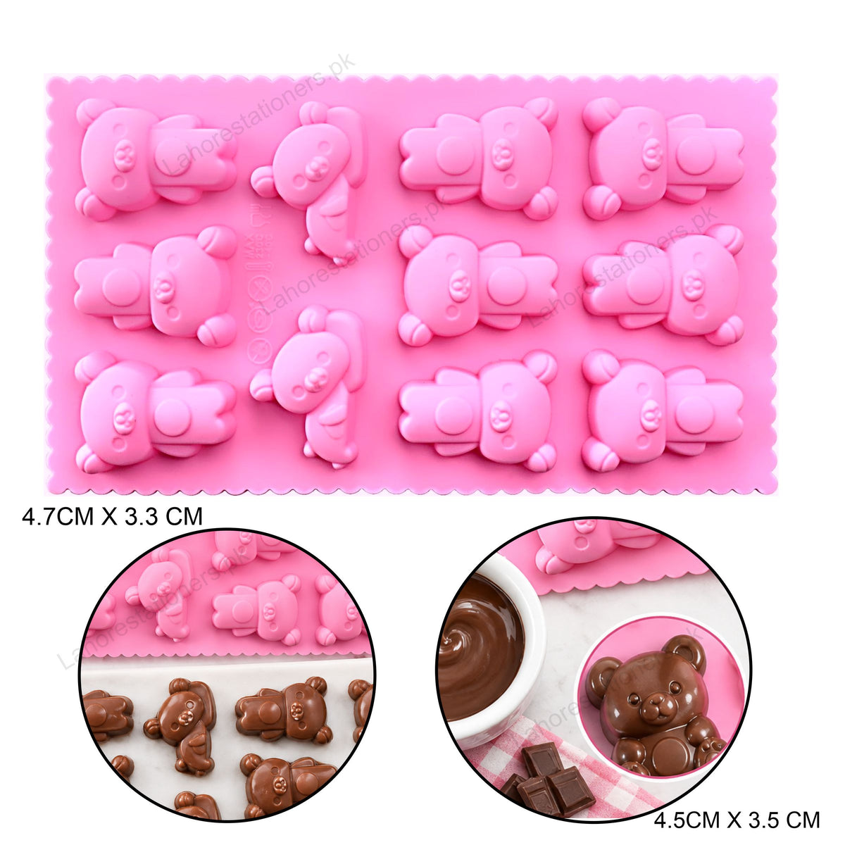 Kiddo Art Bear Shape Silicone Mold for Chocolate, Candy & Crafts