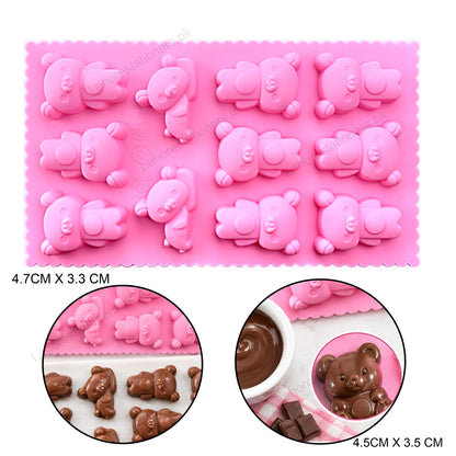 Kiddo Art Bear Shape Silicone Mold for Chocolate, Candy & Crafts