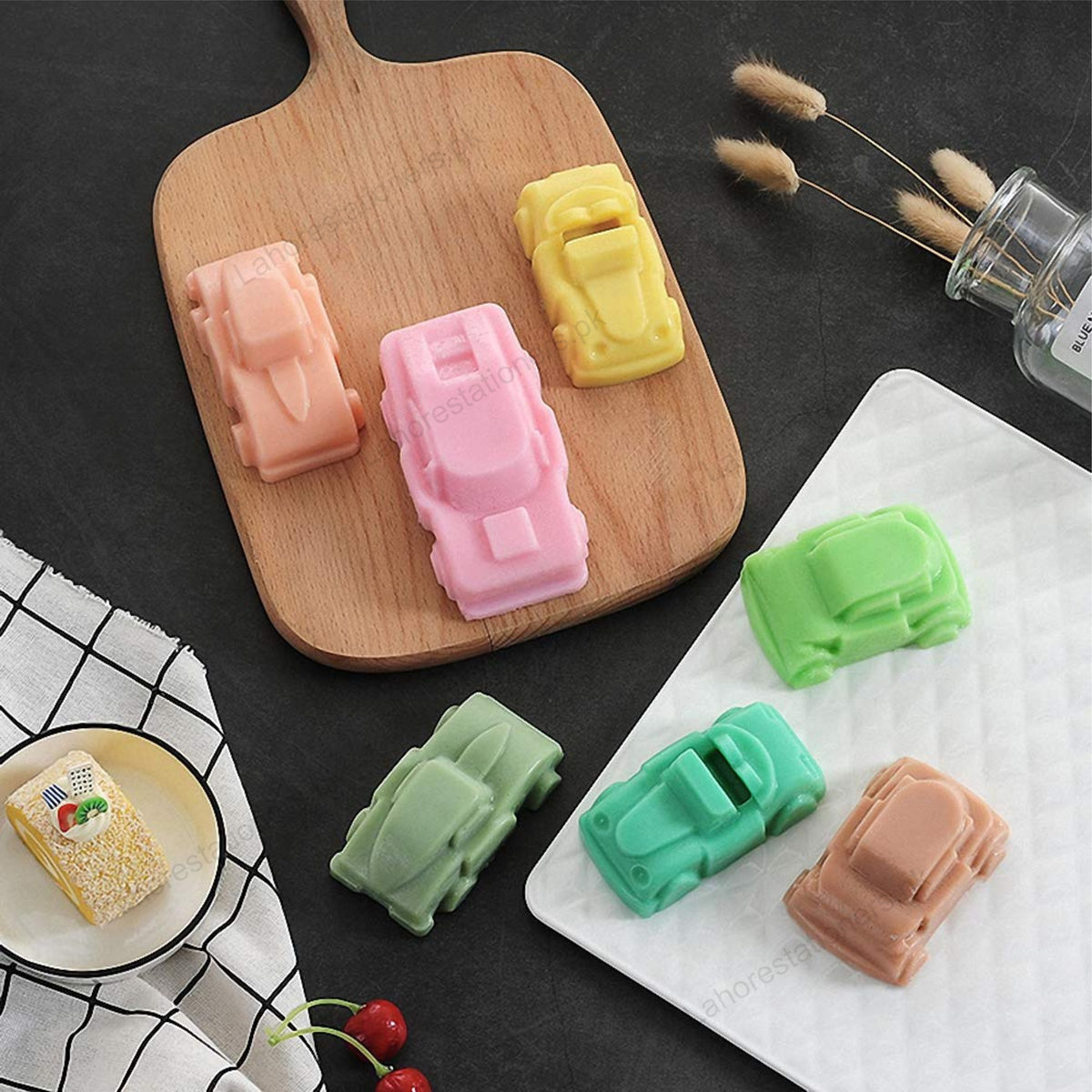 Kiddo Art Car Shape Silicone Mold 6 Cavity Car Mold for Chocolate, Resin, Cement, Concrete & Crafts
