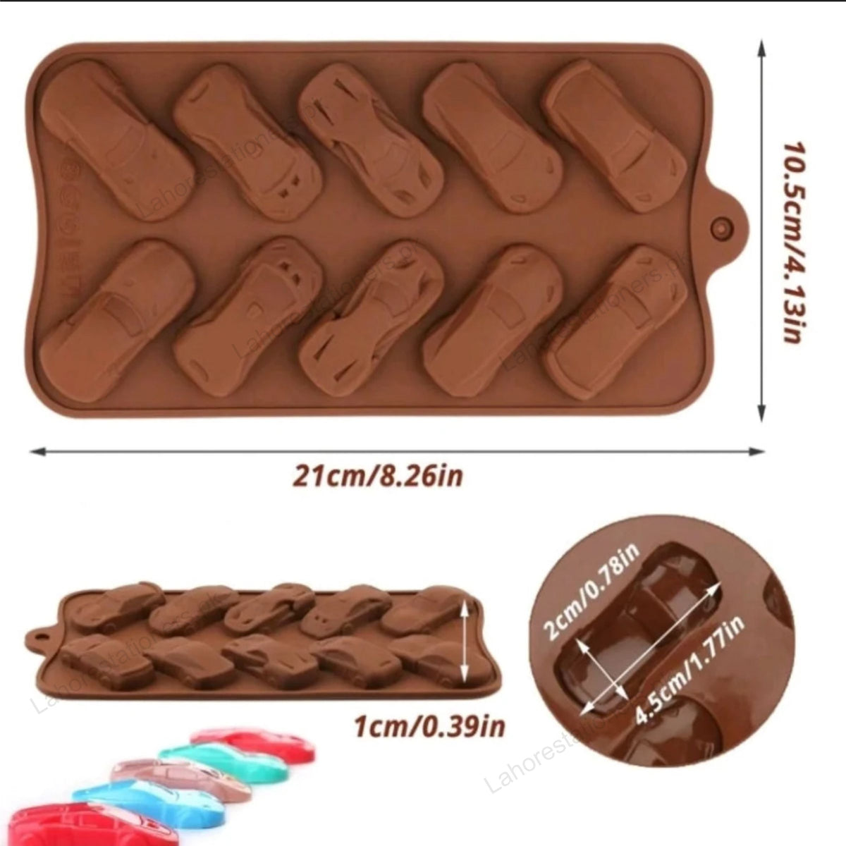Kiddo Art Mini Car Shape Silicone Mold Chocolate, Candy, Cake Decoration & DIY Crafts