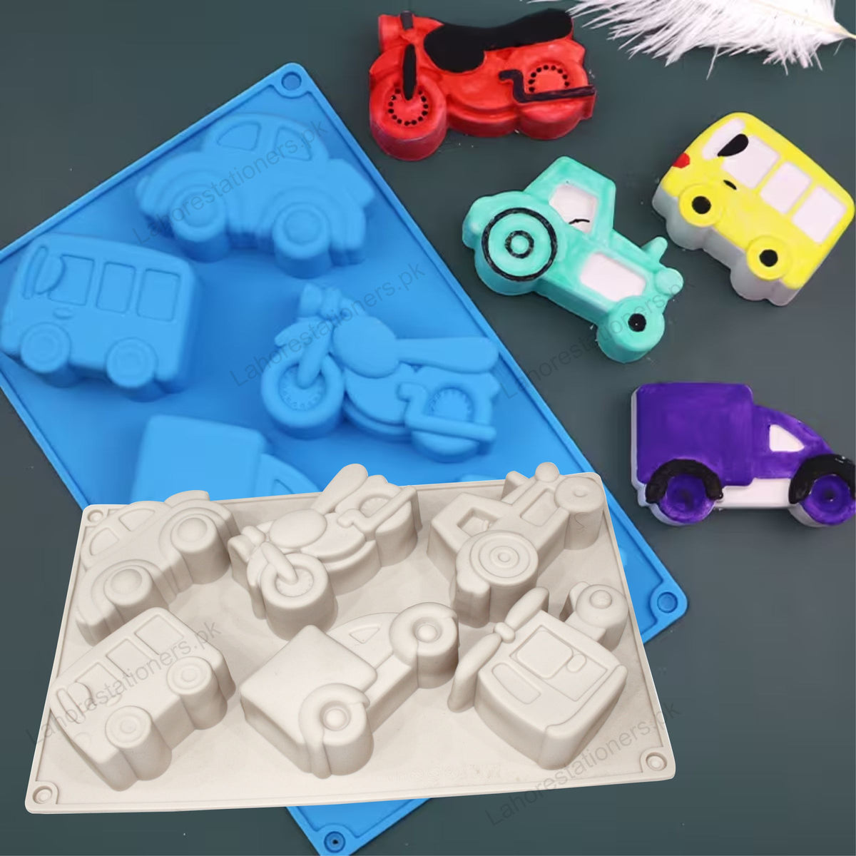 Kiddo Art Car Shape Silicone Mold for Chocolate, Resin, Cement, Concrete & Crafts
