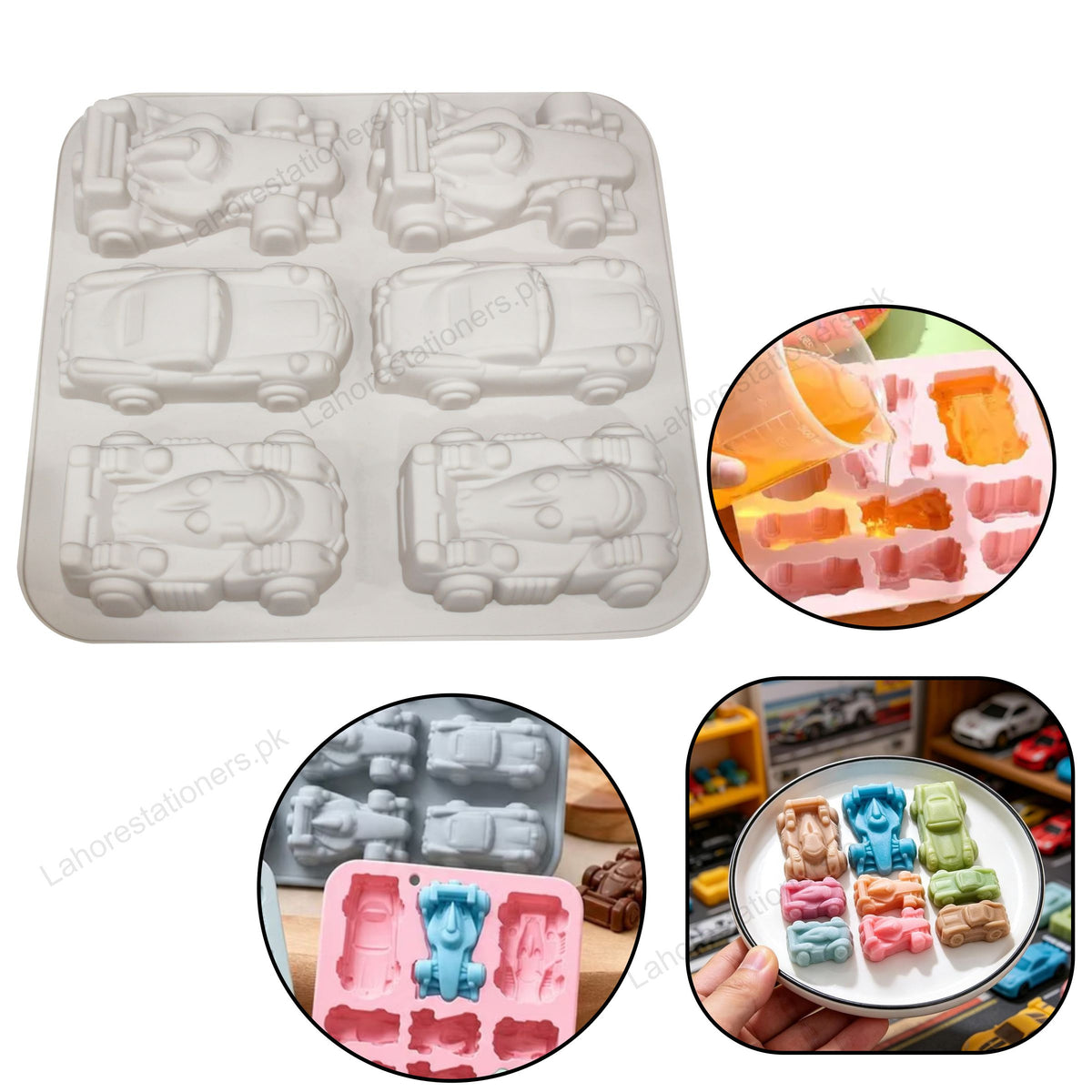 Kiddo Art Racing Car Silicone Mold Plaster, Clay, Epoxy Resin, Soap, Candle & Chocolate Casting