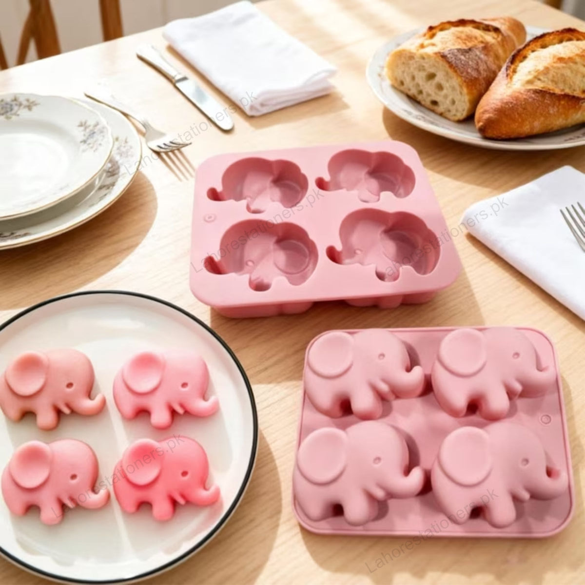 Kiddo Art Elephant Silicone Mold – 4 Cavity Mold for Chocolate, Candy, Soap, Resin & Crafts
