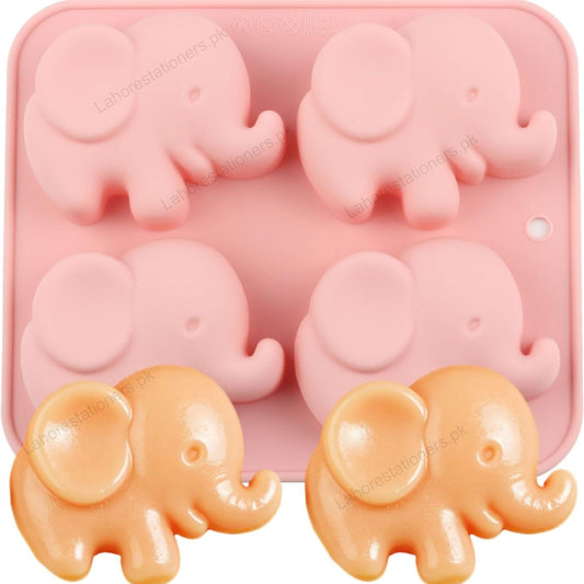 Kiddo Art Elephant Silicone Mold – 4 Cavity Mold for Chocolate, Candy, Soap, Resin & Crafts