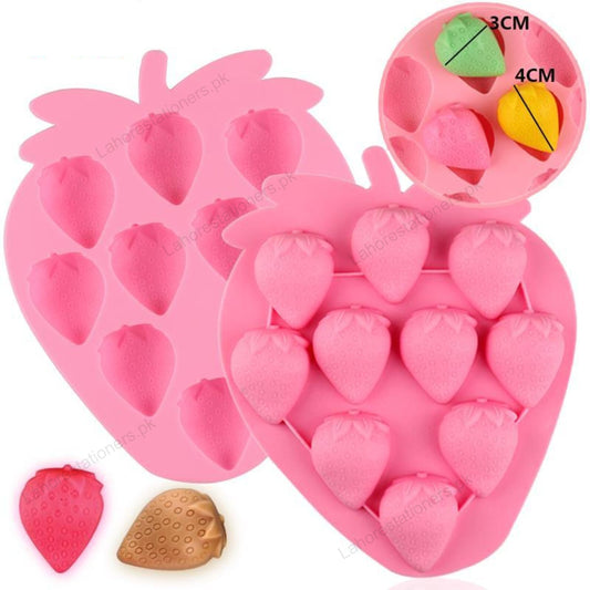 Kiddo Art Strawberry Shaped Silicone Mold – Ice Cube, Chocolate, Candy, Jelly & Baking
