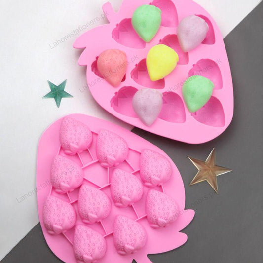Kiddo Art Strawberry Shaped Silicone Mold – Ice Cube, Chocolate, Candy, Jelly & Baking
