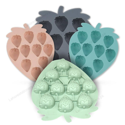 Kiddo Art Strawberry Shaped Silicone Mold – Ice Cube, Chocolate, Candy, Jelly & Baking