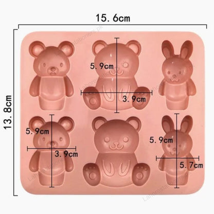 Kiddo Art Teddy Bear Silicone Mold – Multi-Cavity Mold for Chocolate, Candy, Soap, Resin & Crafts