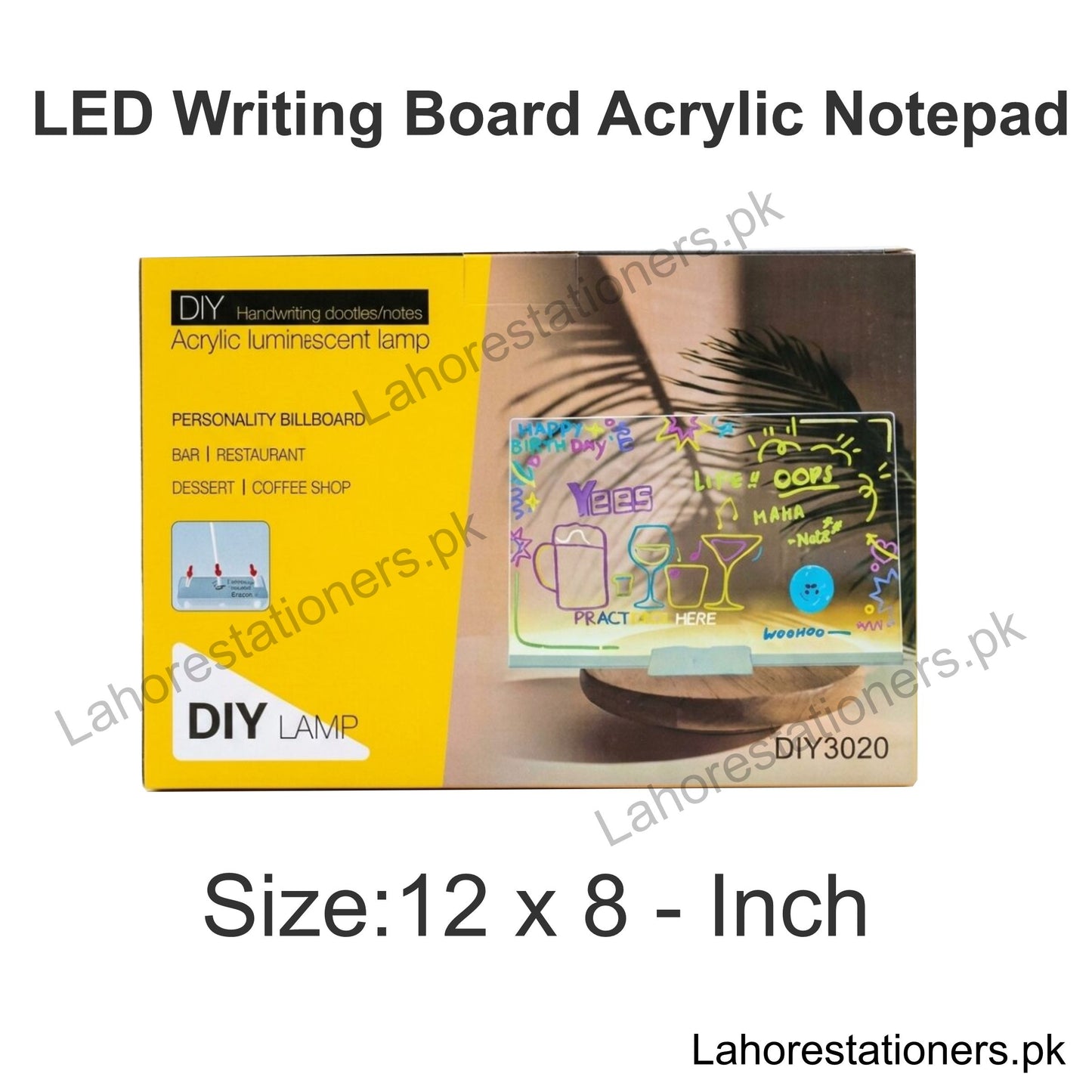 Acrylic Luminescent Writing Lamp LED Board with Markers – Erasable Writing Pad for Kids