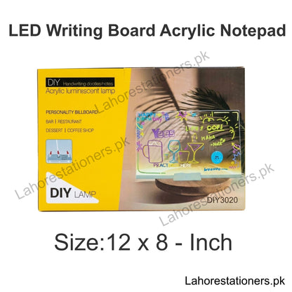 Acrylic Luminescent Writing Lamp LED Board with Markers – Erasable Writing Pad for Kids