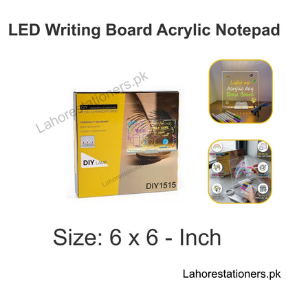 Acrylic Luminescent Writing Lamp LED Board with Markers – Erasable Writing Pad for Kids