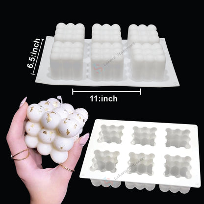 3D Bubble Cube Candle Mold