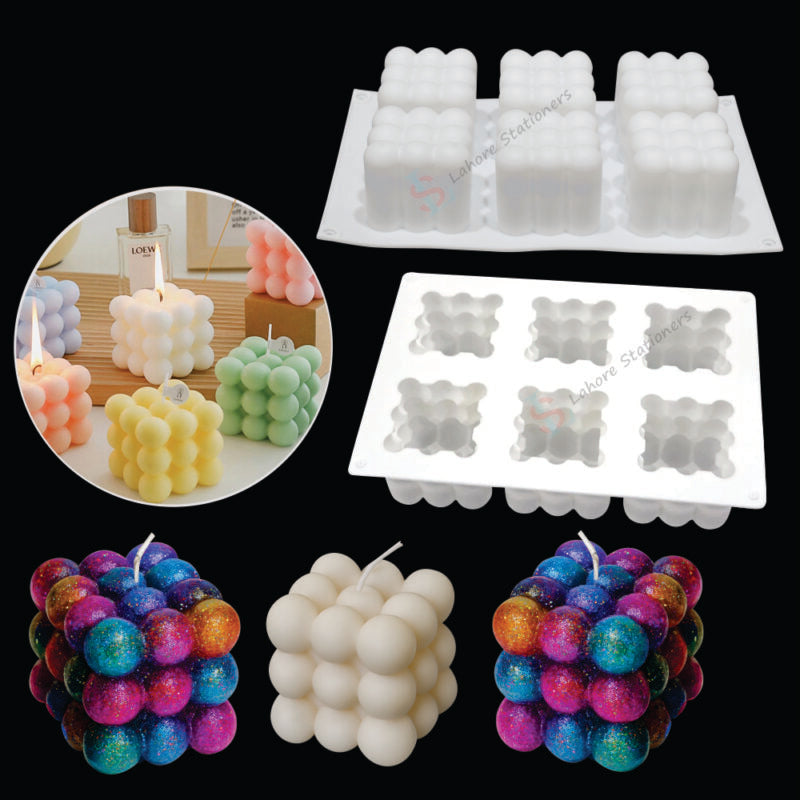 3D Bubble Cube Candle Mold