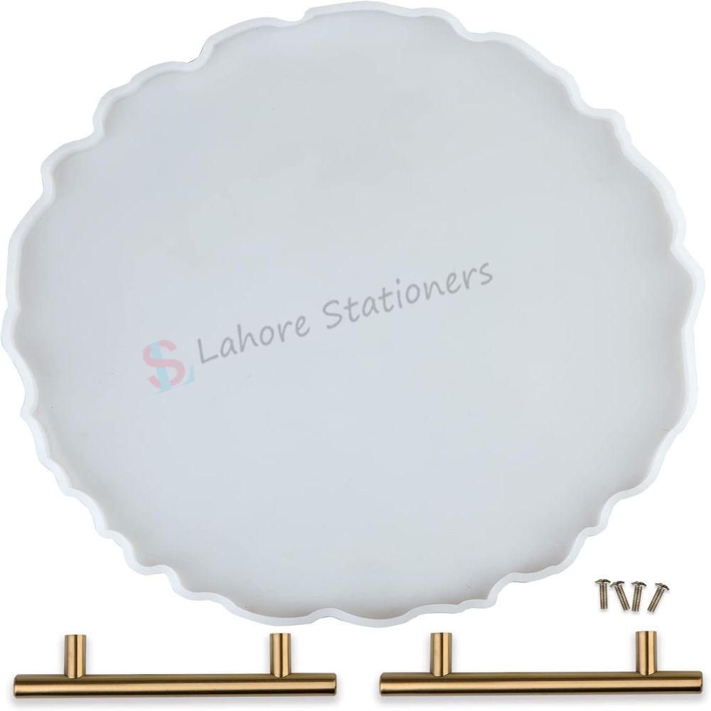 13 inch Irregular Round Nikah Tray Silicone Mold with Handle