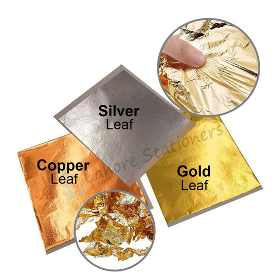 Leaf Foil Paper Available in 3 Colors, (Gold Silver Copper) Single Color Price