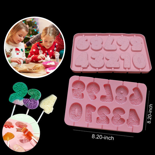 Number Lollipop Silicone Mold for Candy Chocolate & Resin Crafts