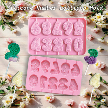 Number Lollipop Silicone Mold for Candy Chocolate & Resin Crafts