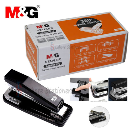 M&G High Quality Manual Rotatable Stapler 24/6, 26/6, Staples Student Business Document Binding Tool