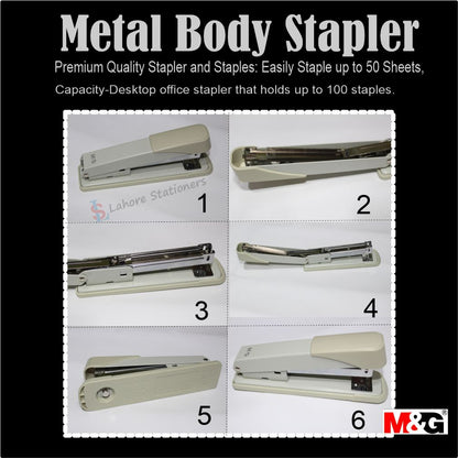 M&G Metal Body Stapler MGS-20 Stapler Used Staples Pin 24/6, 26/6, 24/8,
