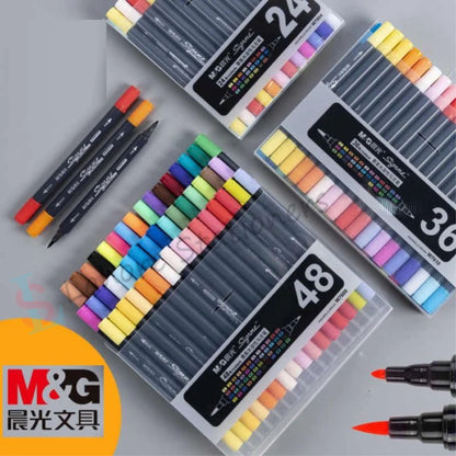 M&G Signme Dual Tip Watercolour Brush Markers Set