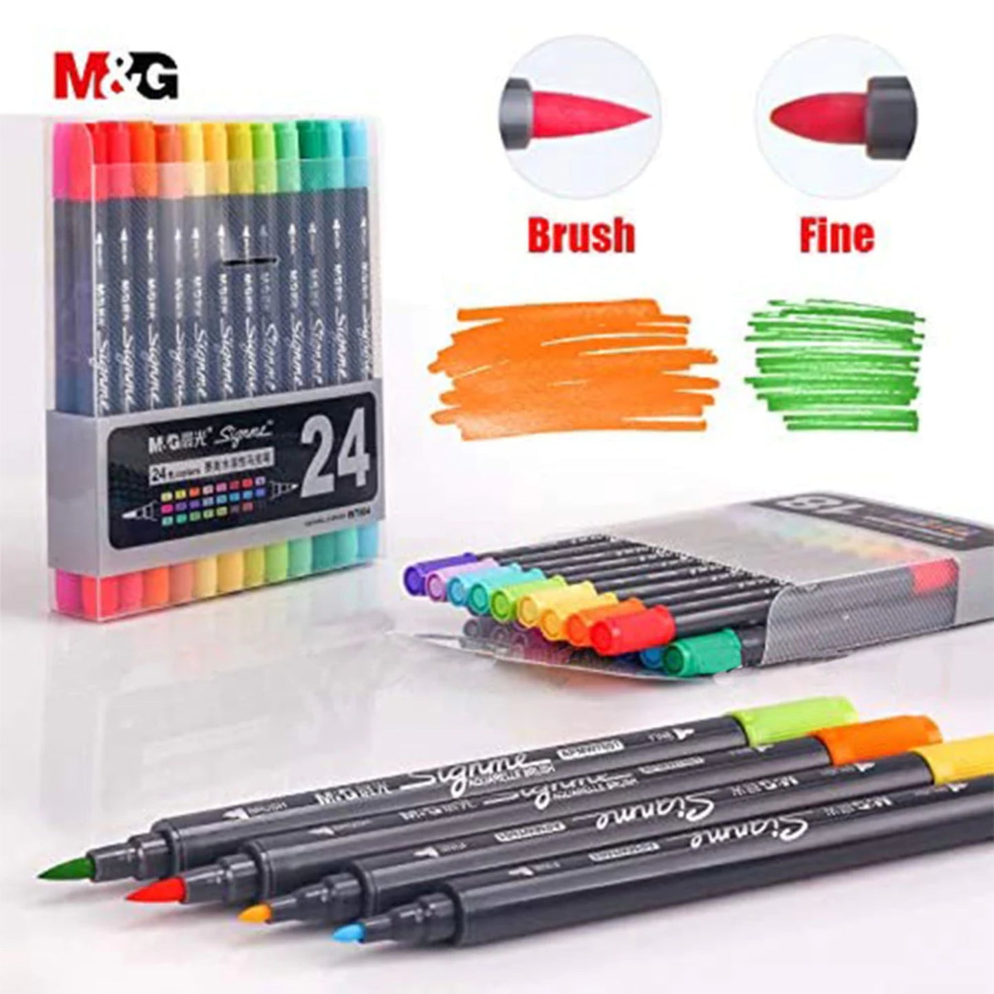 M&G Signme Dual Tip Watercolour Brush Markers Set