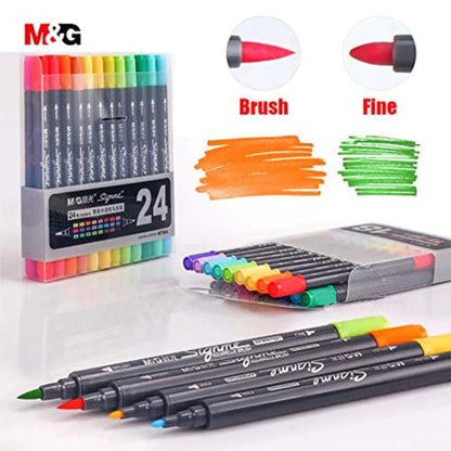 M&G Signme Dual Tip Watercolour Brush Markers Set