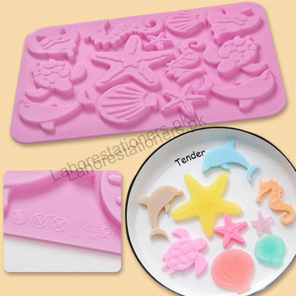 Kiddo Art Marine Animals Shape Silicone Mold – Chocolate, Cement, Concrete, Plaster & Crafts