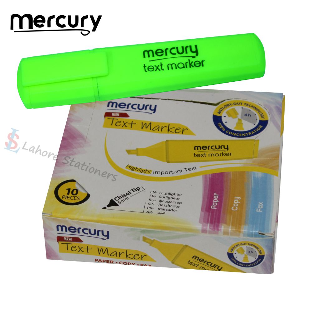 Mercury Highlighter Text Marker Chisel Tip